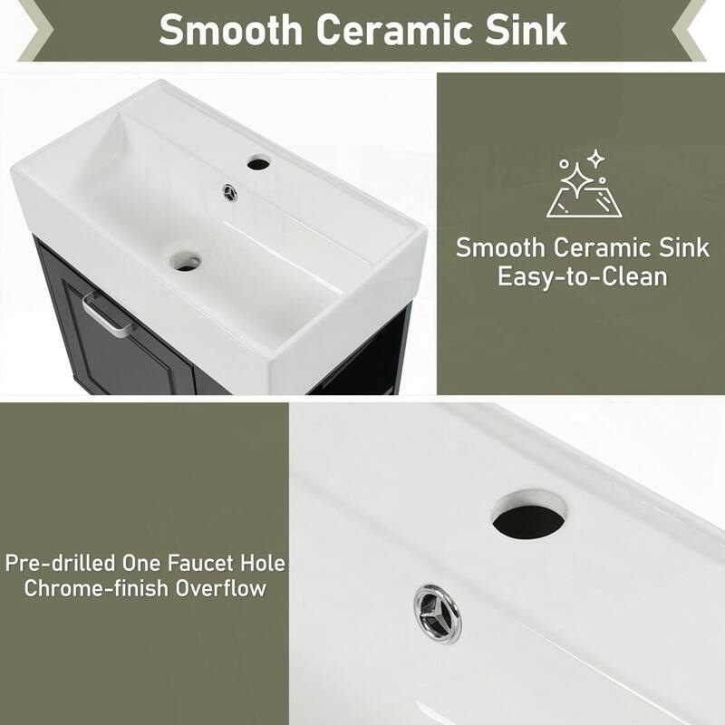 21.8 inch Wall Mounted Floating Cabinet Bathroom Vanity with Sink