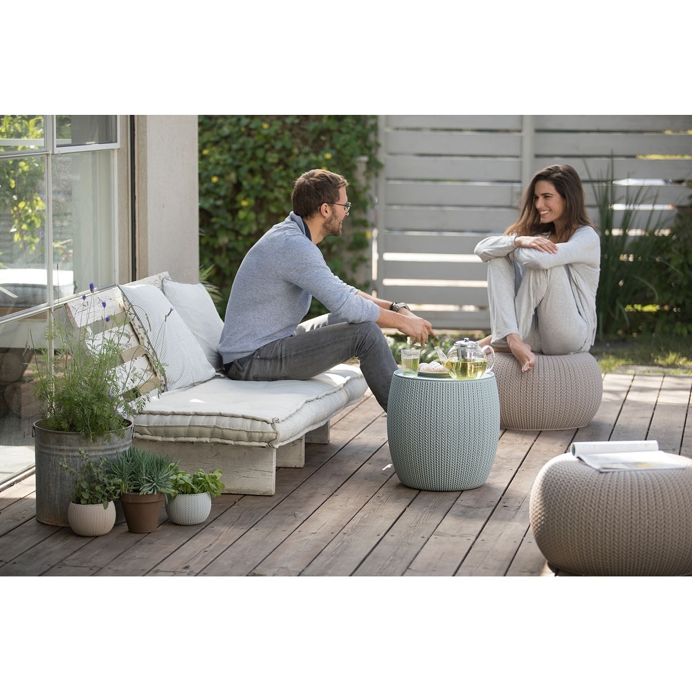 Keter Cozy Urban Knit 3-piece Patio Set - Bed Bath & Beyond - 17964026
