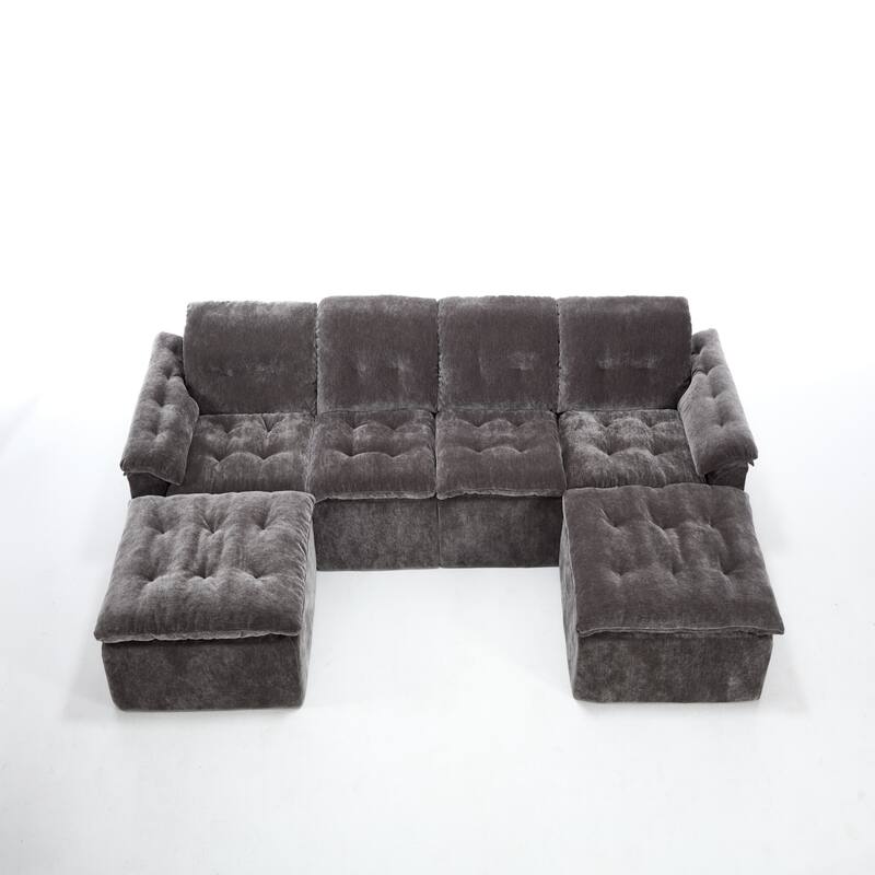 Modular Convertible Cushioned Sleeper Sofa Set