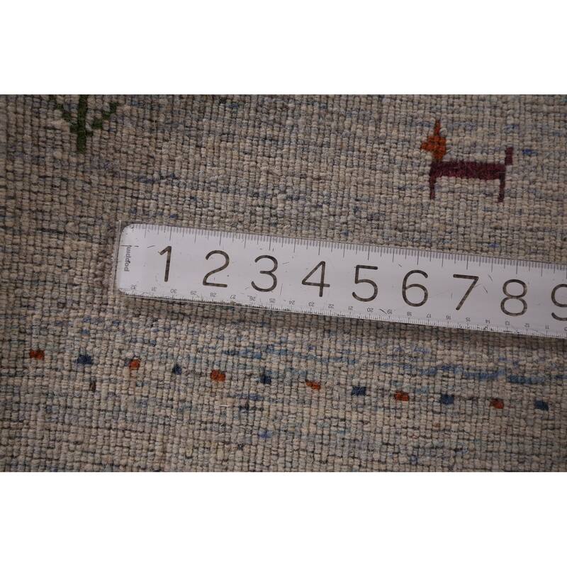 Tribal Striped Gabbeh Indian Accent Rug Handmade Wool Carpet - 4'0"x 5'9"