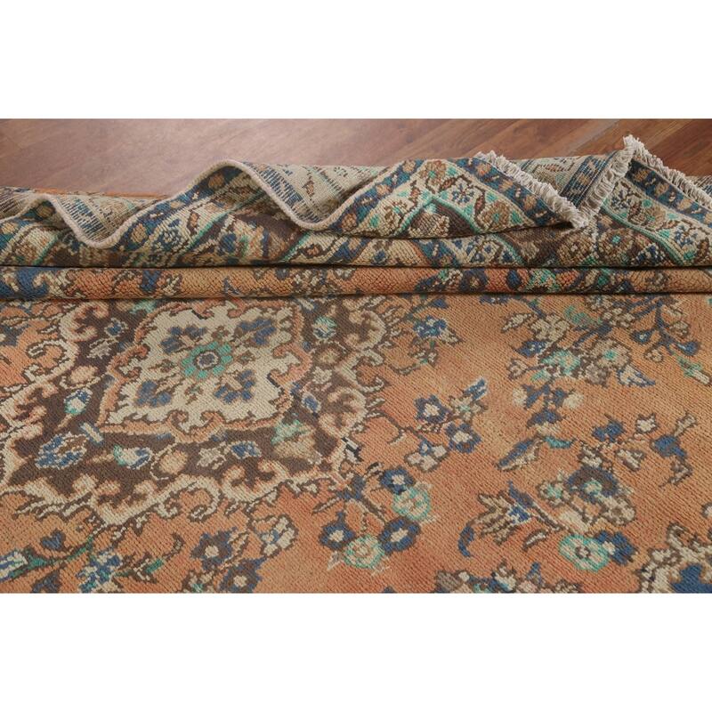 Traditional Hamedan Persian Vintage Area Rug Hand-Knotted Wool Carpet - 6'6"x 9'8"