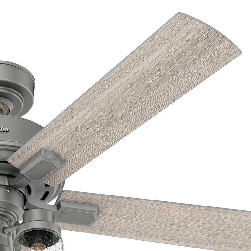 Hunter 52" Hartland Ceiling Fan with 3-Light LED Light and Pull Chains - Farmhouse, Transitional