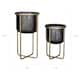 Rizzy Mid-century Pot Planters (Set of 2) - 23.5"H x 13"W x 13"D / 17.5"H x 11"W x 11"D