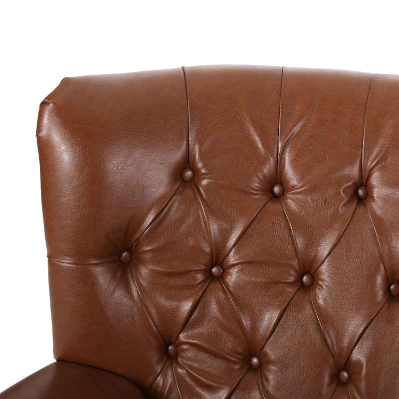 Sunapee Fabric and Rubberwood Recliner with Nailhead Trim by Christopher Knight Home
