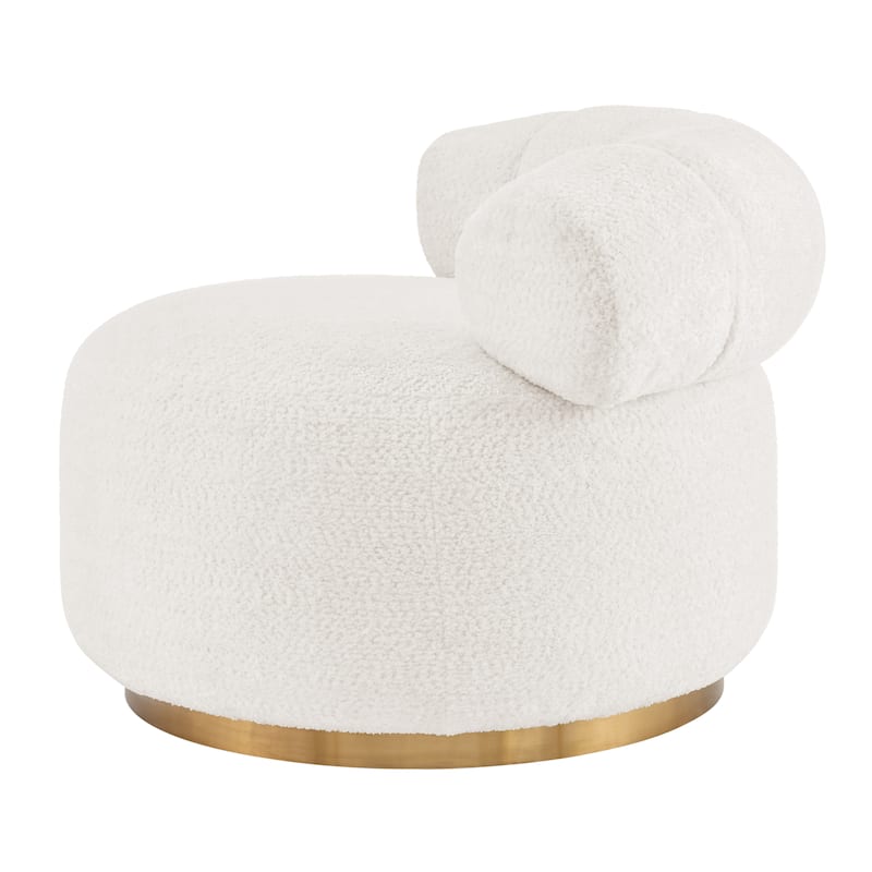 NPD Furniture Marcy Fabric with Gold Base Swivel Accent Chair