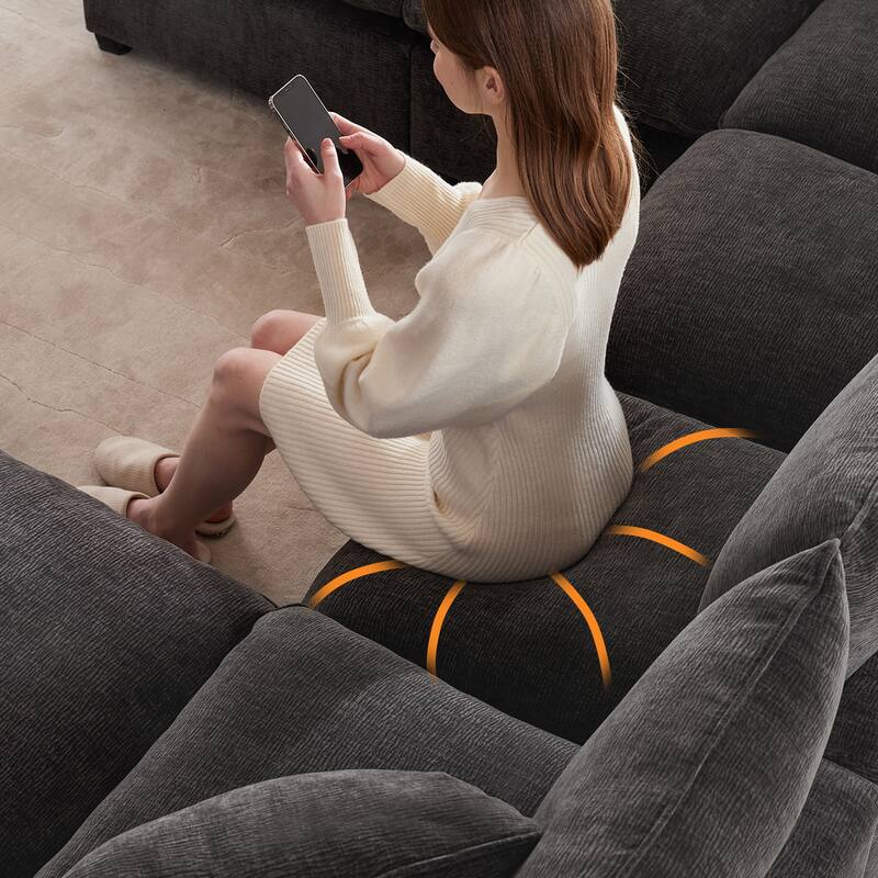 Modular Sectional Sofa Sets with Chaise, Free Combination Couch U Shape Sectional Sofa with Removable Ottomans for Living Room