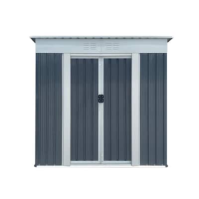 Corrosion-resistant Outdoor Metal Garden Shed with Double Lockable Door Waterproof Storage Shed Tool Shed Pet Shed, Air Vents