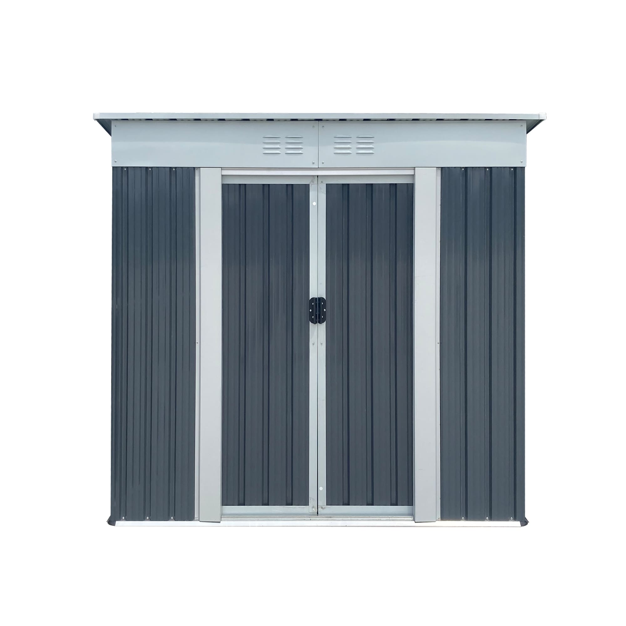 Corrosion-resistant Outdoor Metal Garden Shed with Double Lockable Door Waterproof Storage Shed Tool Shed Pet Shed, Air Vents