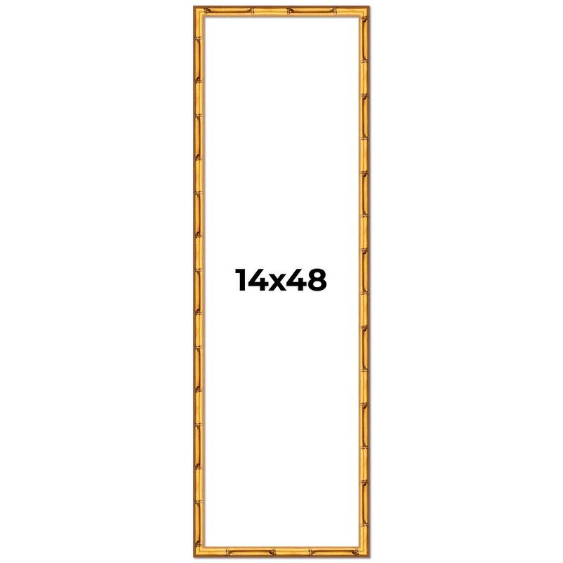 14x48 Frame Gold Bamboo Picture Frame Modern Photo Frame Includes UV Acrylic Shatter Guard Front Acid Free Foam Backing Board