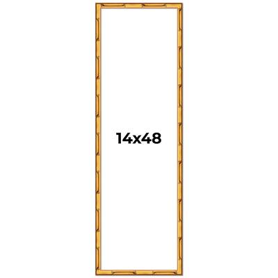 14x48 Frame Gold Bamboo Picture Frame Modern Photo Frame Includes UV Acrylic Shatter Guard Front Acid Free Foam Backing Board