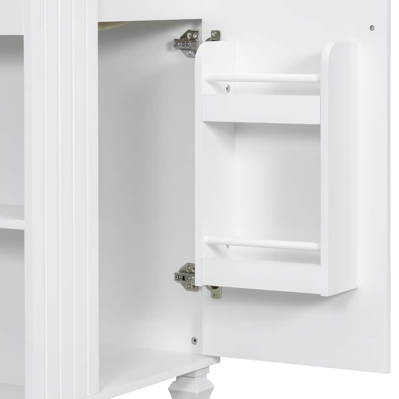 24" Single Sink Bathroom Vanity Cabinet with Side Open Storage Shelves