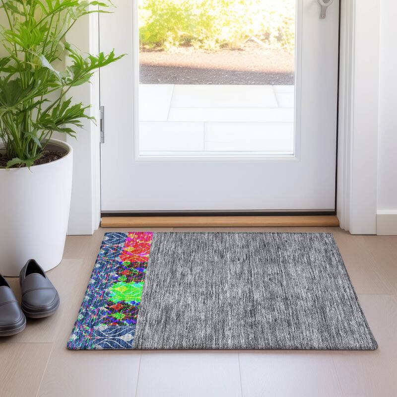 Premium Washable Super Soft Modern Teardrop Mayfield Rug - Navy - 1'8" x 2'6"
