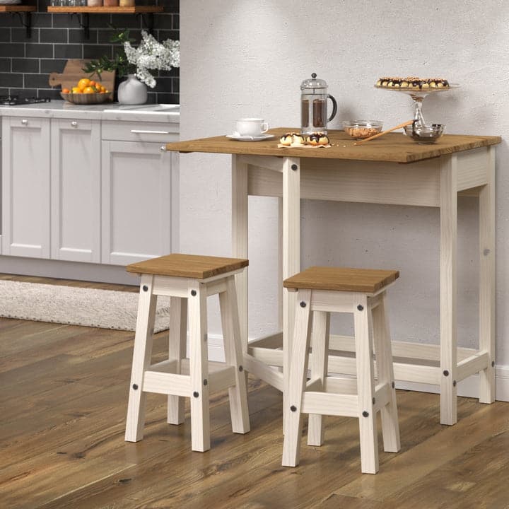 Solid Pine Drop Leaf Table 3-piece Dining Set