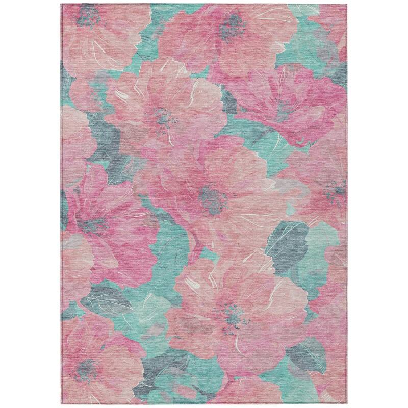 HomeRoots Floral Transitional Rectangle Outdoor Rug