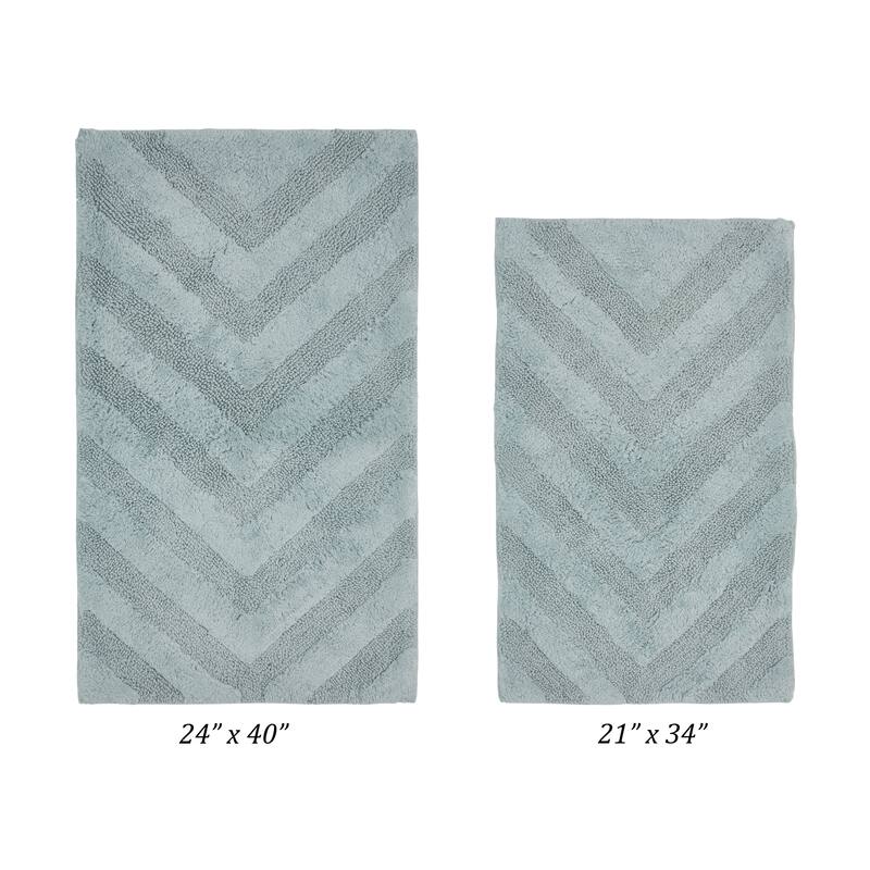 Better Trends Bathroom Rug Set 100% Cotton Tufted Water Absorbent Bath Rug for Shower, Sink Mats Machine Wash Hugo Collection