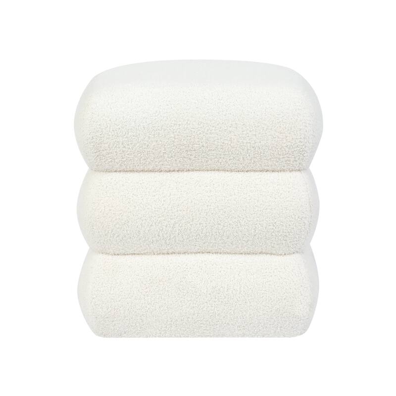 Adeco Boucle Ottoman Upholstered Footrest