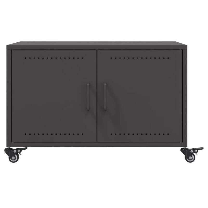 vidaXL Coffee Table Black Cold-rolled steel Medium Lockable wheels - 19.7 x 26.8 x 17.1