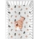 preview thumbnail 4 of 4, Sweet Jojo Designs Bear Raccoon Hedgehog Forest Animal Woodland Pals Collection Unisex Fitted Crib Sheet -Beige Green Black Grey