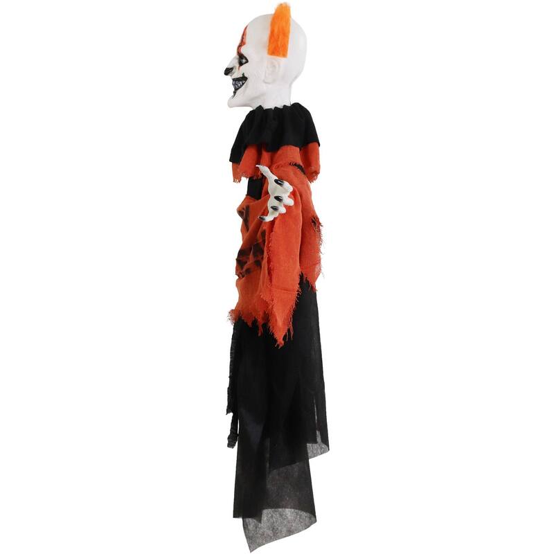 Haunted Hill Farm Twister the Clown Animatronic Tree Hugger with Movement, Sounds, and Light-Up Eyes for Halloween Decoration