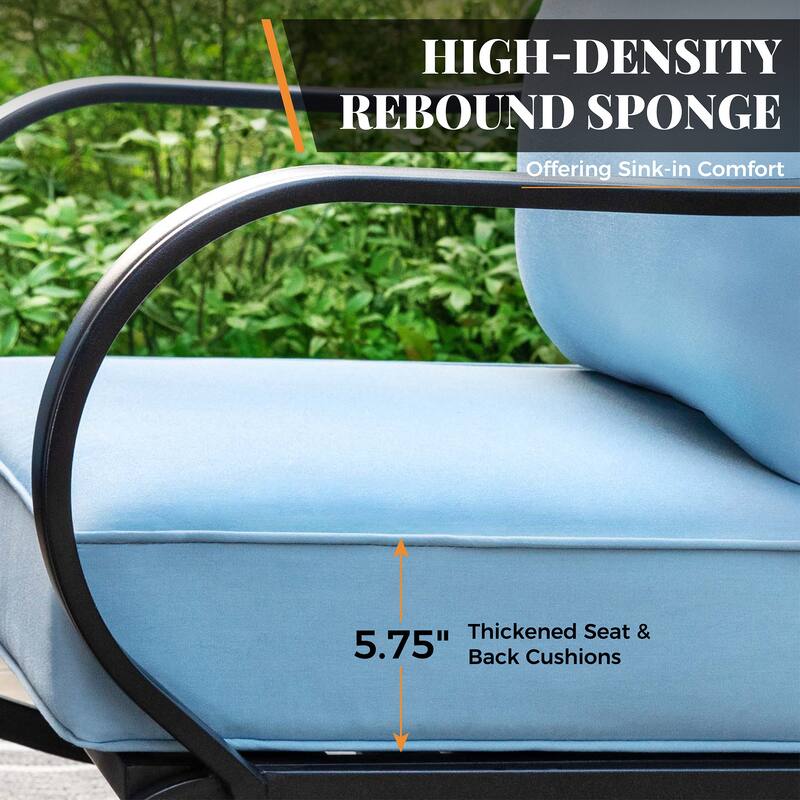 MAISON ARTS Patio Conversation Set 5 Pieces with 28'' Gas Fire Pit Table