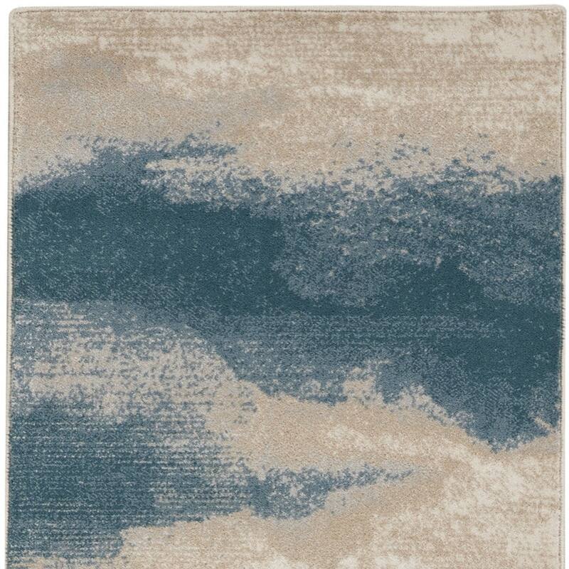 Kaher Power Loomed Abstract Modern Non Skid Stain Resistant Area Rug By HomeRoots - 90' X '26' X '0.5