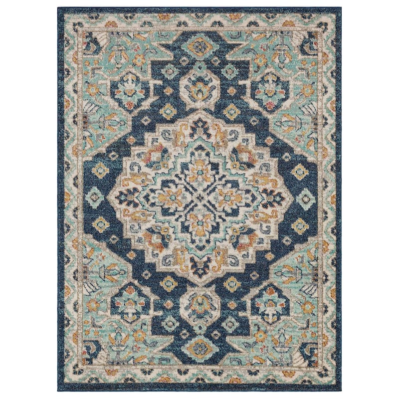 Mohawk Home Laughton Traditional Medallion Area Rug - 6' x 9' - Blue - Runner/Rectangle