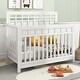 preview thumbnail 1 of 16, Solid Wood Certified Baby Safe Crib，Non-Toxic Finish White