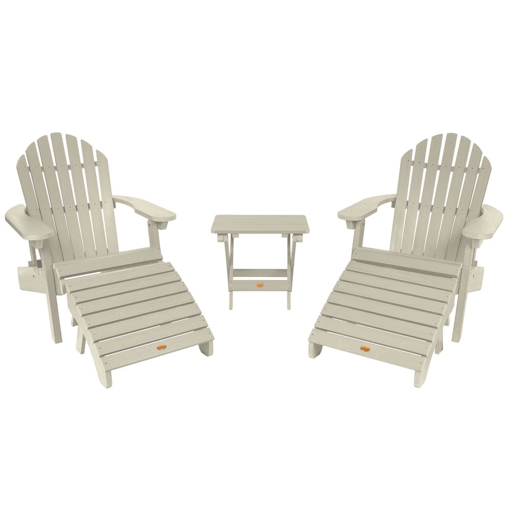 HIGHWOOD Set of Two Reclining and Folding Adirondack Chairs Conversation Set