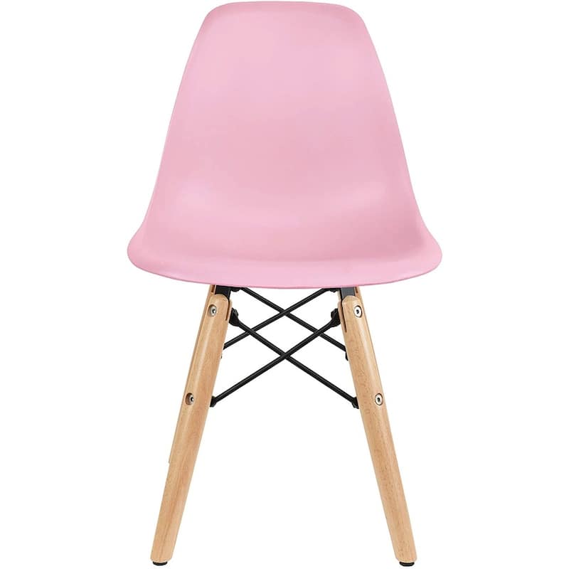 Kids Toddler Chair Side No arm Armless Natural Wood Legs Eiffel For Kitchen Desk Work Bedroom Playroom Preschool - Pink