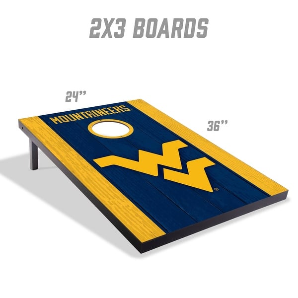 West Virginia NCAA Compact 2x3 Tailgate Cornhole Board Set