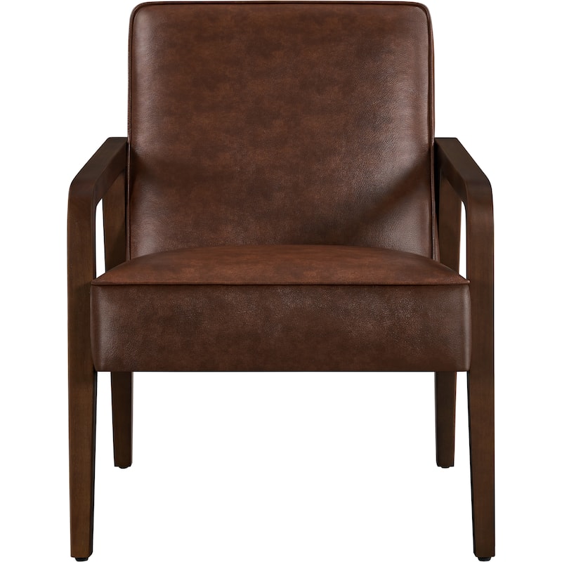 Yaheetech Modern Faux Leather Upholstered Accent Chair Armchair