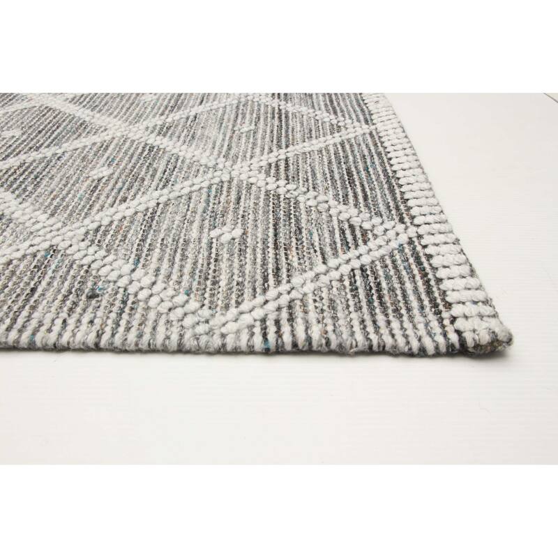 ECARPETGALLERY Braid weave Sienna Grey Wool Rug - 5'3 x 7'7