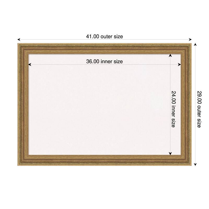Elliot Gold Framed Cork Board - Bulletin Board, Organization Board, Pin Board - White - 41 x 29 in