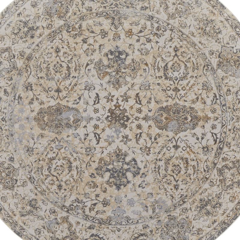 Tino Power Loomed Distressed Geometric Area Rug By HomeRoots - 93' X '93' X '0.39
