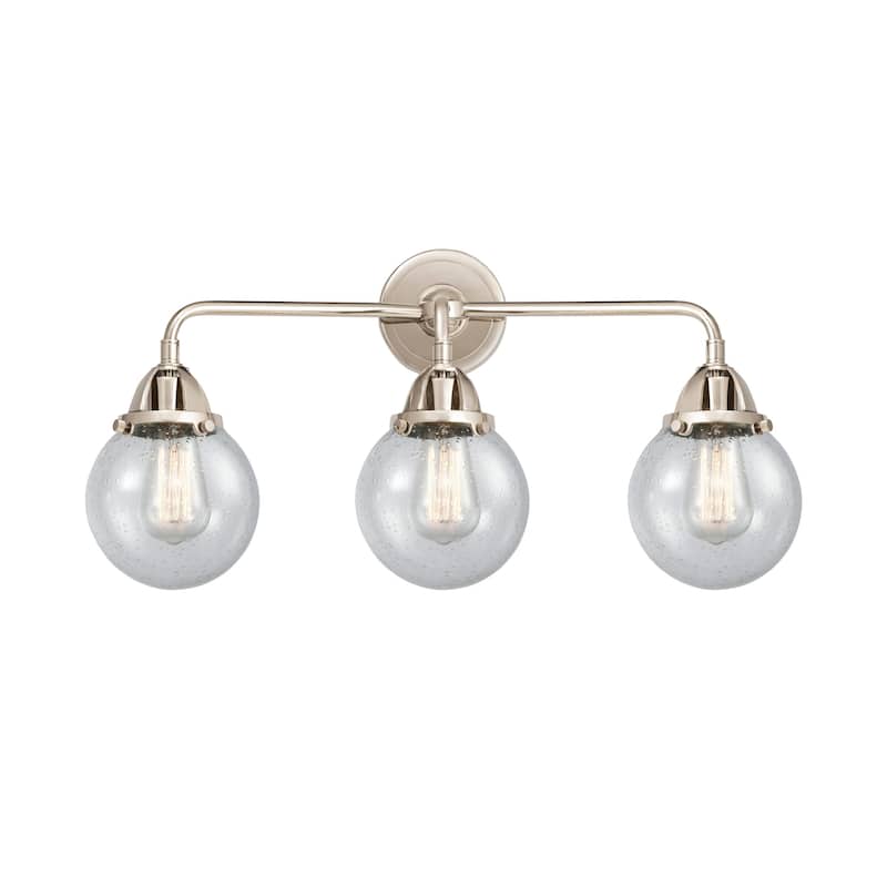 Innovations Lighting 288-3W-11-24 Beacon Vanity Beacon 3 Light 24" - Polished Nickel / Seedy