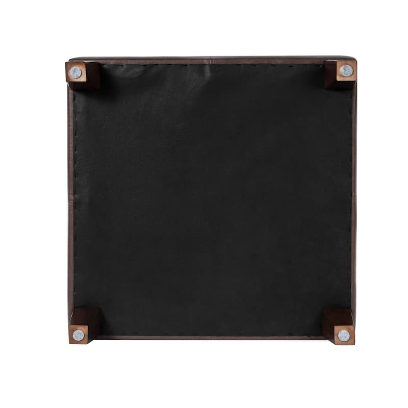 Copper Grove Luxury Large Faux Leather Storage Ottoman
