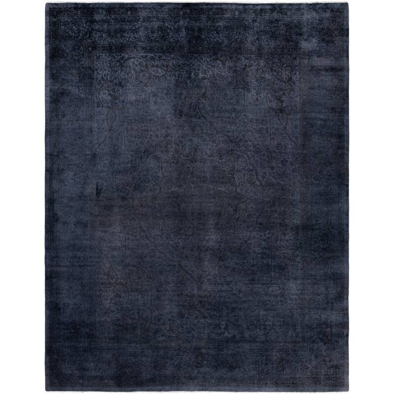 Overdyed One-of-a-Kind Hand-Knotted Area Rug - Black - 8' 1" x 10' 4"