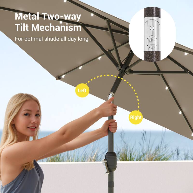 Bonosuki 7.5Ft LED Patio Market Umbrella Outdoor Table Umbrella