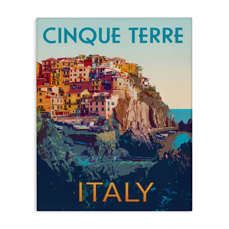 Stupell Italian Coast Cityscape Canvas Wall Art Design By Victoria Barnes - 30 x 40