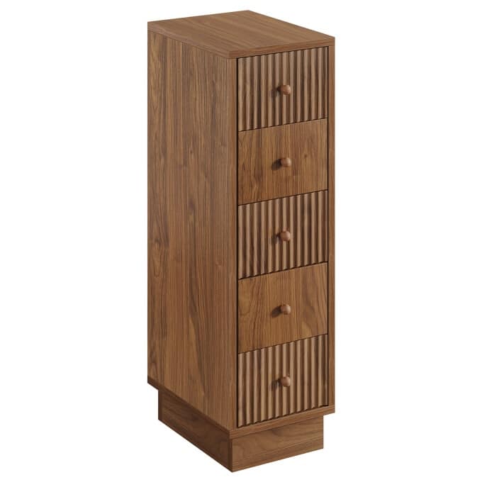 39.4" 5-Drawer Dresser Chest, Tall Narrow Storage Cabinet For Bedroom