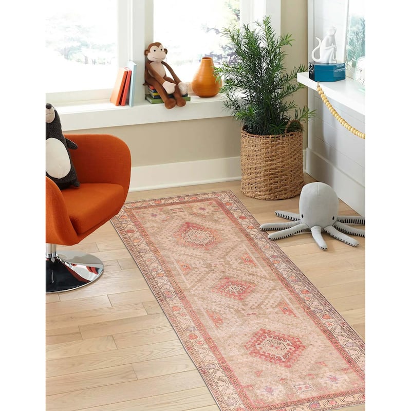 ECARPETGALLERY Hand-knotted Antalya Vintage Tan Wool Rug - 3'10 x 9'9