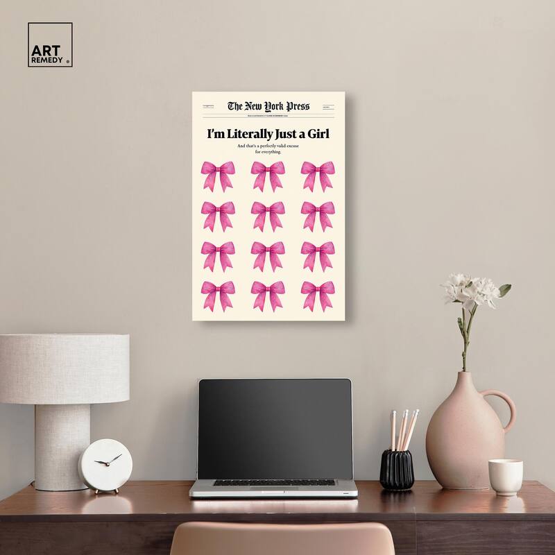 I'm Literally Just a Girl Canvas by Art Remedy, Gallery Wrapped