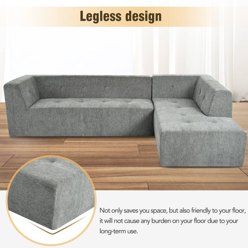 2PCS Modular Combination Sofa Set,Living Room Sectional Sofa Couch