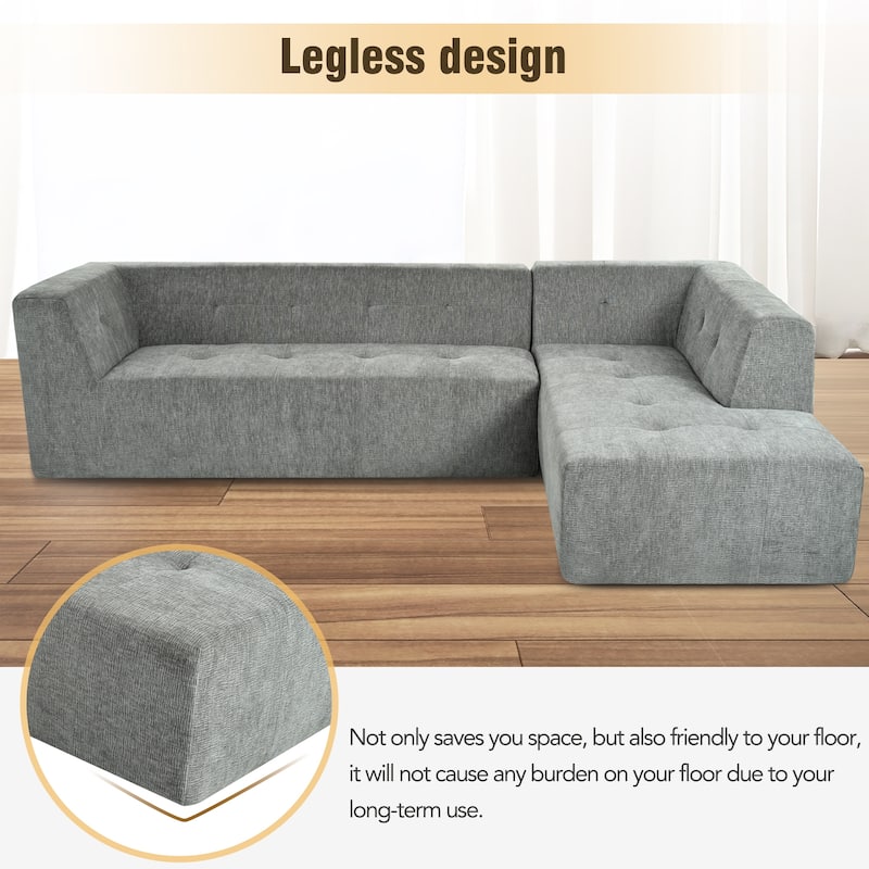 L-Shaped Modular Modular Combination Living Room Sofa Set Modern Minimalist Sofa, Upholstered Deep Seat Couches