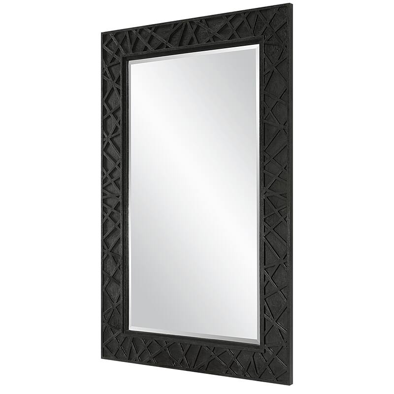 Uttermost Everest Satin Black Mirror - 45"W x 70"H x 1.37"D