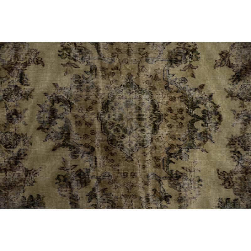 Hand Knotted Oriental 100% Wool Carpet Transitional Floral Beige & Ivories Anatolian Area Rug - 8' 3'' X 4' 11''