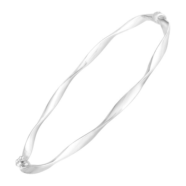 Eternity Gold Twisted Bangle Bracelet in 10K White Gold