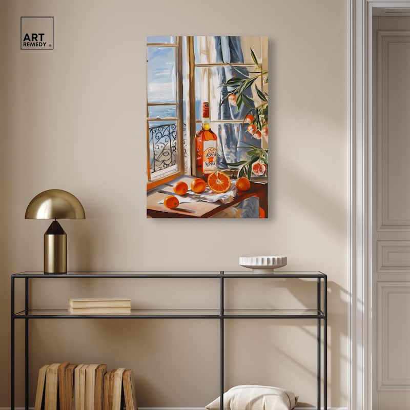Orange Aperol by the Sea Canvas by Art Remedy, Gallery Wrapped