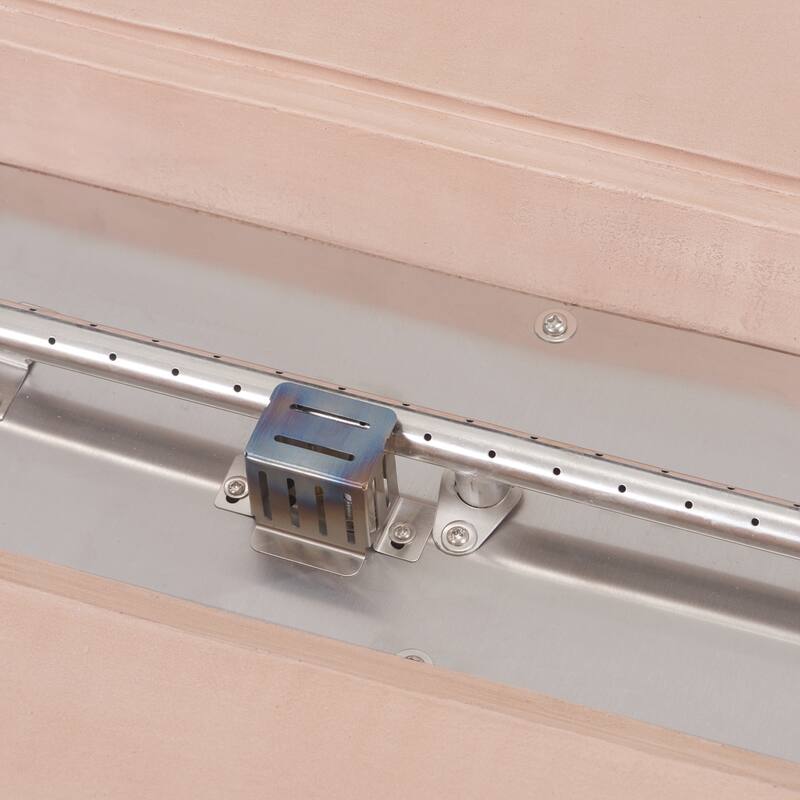 Christopher Knight Home - Lecce Outdoor 48.2" Rectangular MgO Fire Pit Table with 50,000 BTU Burner