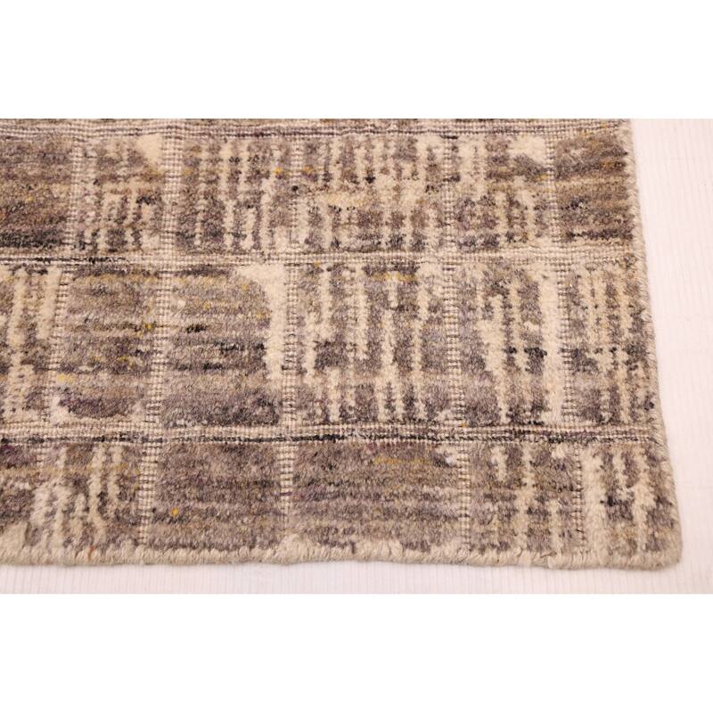 ECARPETGALLERY Hand Loomed Elysian Taupe Wool Rug - 8'1 x 11'8